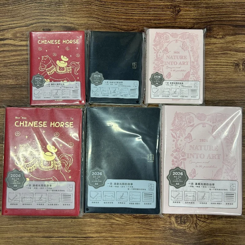 2026 Kinbor Perencana Mingguan Desain Fashion A5 A6 Buku Catatan Jurnal Waktu Harian Agenda Jadwal Menulis Buku Perekam