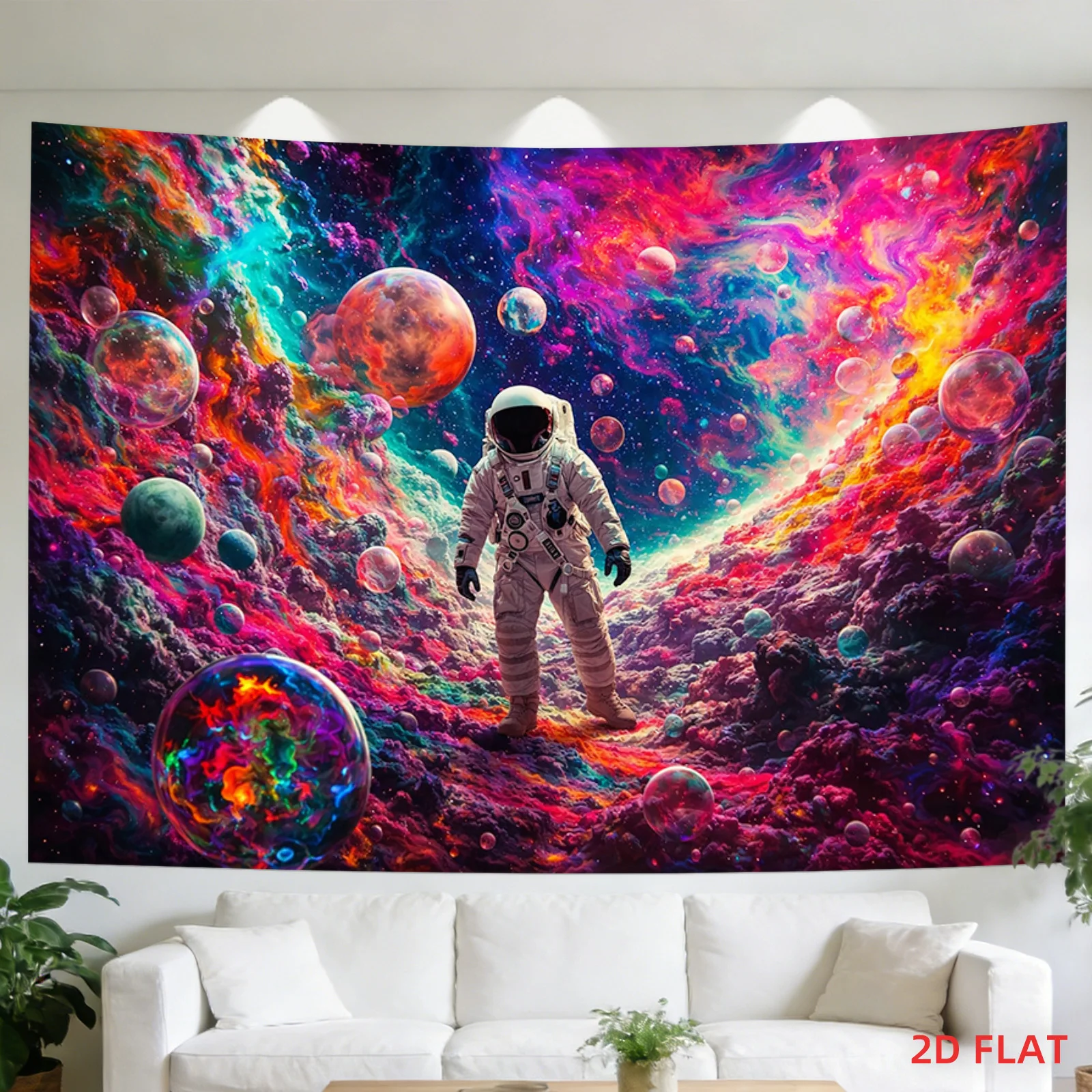 Colorful Space Galaxy Astronaut Nebula Tapestry Wall Hanging Decoration Cosmic Sci-Fi Room Art Print Pop Culture Universe Backdr