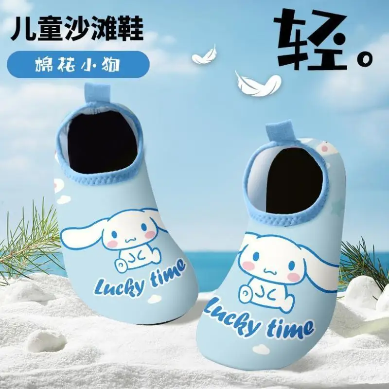 أحذية الشاطئ Hello Kitty Cinnamoroll Kawaii للأطفال، أحذية Anime Cartoon New Sanrio Yoga، أحذية سباحة قابلة للتنفس، سريعة الجفاف