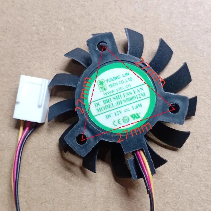 New CPU Fan for DFS500912L DFS500912M Hole Spacing 35 35 27MM Router Industrial Computer Cooling Fan 12V
