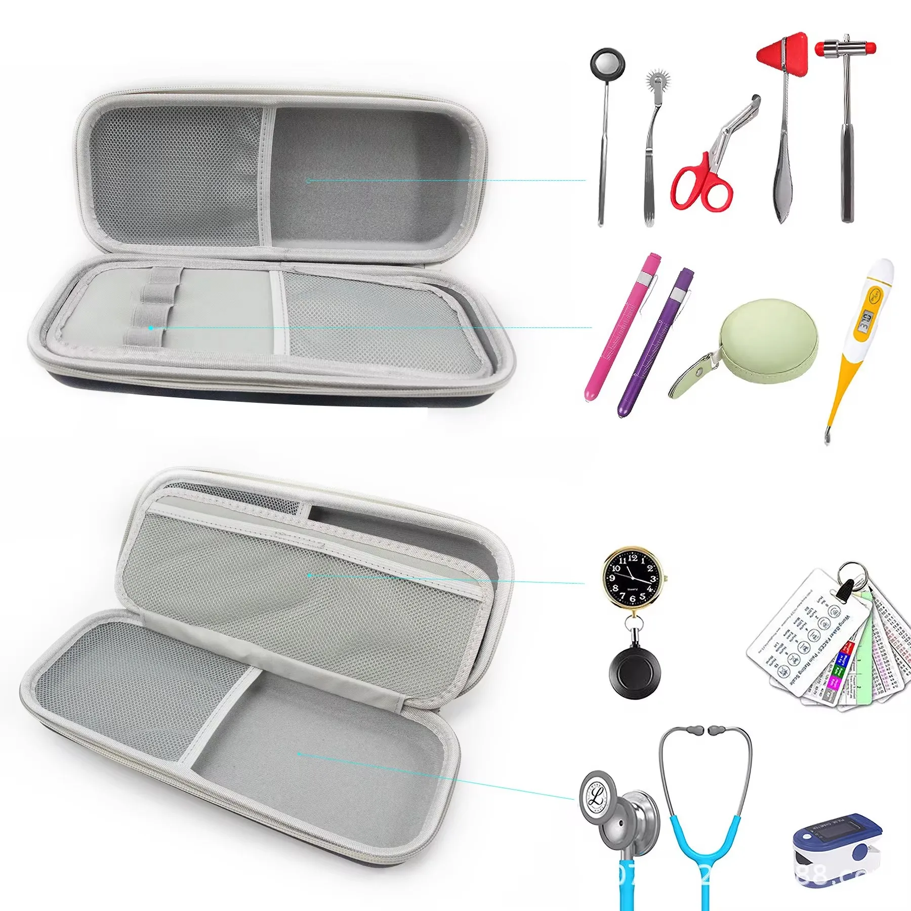 Portable Empty Non-woven Emergency Bag Multifunctional Stethoscope EVA Storage Bag Home Square Hard Shell Medical Storage Box