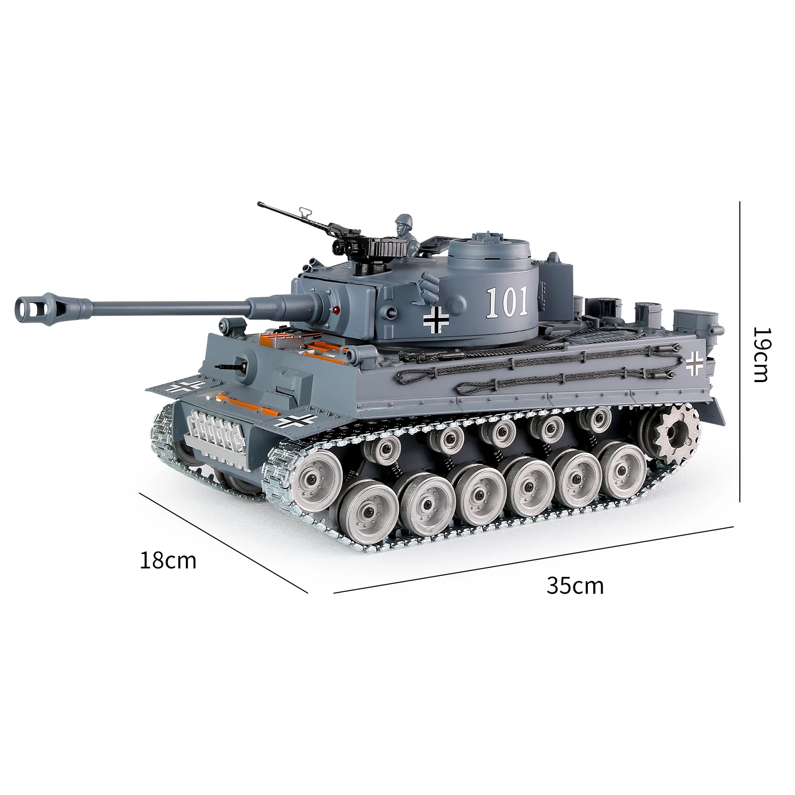 Coolbank 1:18 RC Tank WW2 German Tiger Army Tank veicoli militari con torretta rotante suoni per ragazzi bambini giocattoli militari di natale