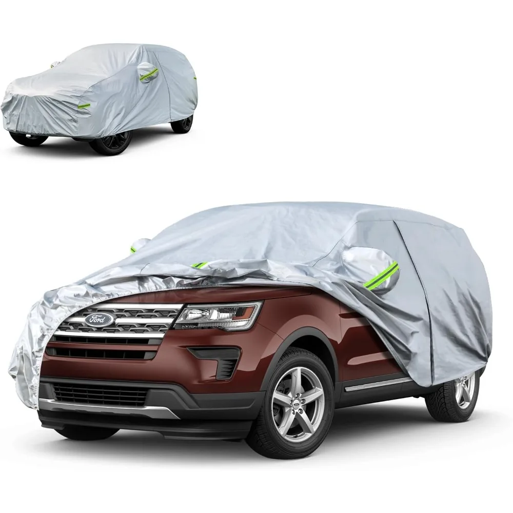 

All-Weather Waterproof SUV Car Cover with Zipper Door for Universal Fit on Ford Explorer and Jeep Grand Cherokee