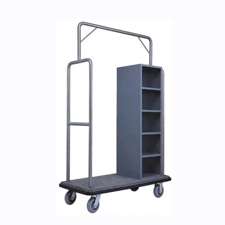 Hotel Valet Linen Trolley stainless steel valet cart