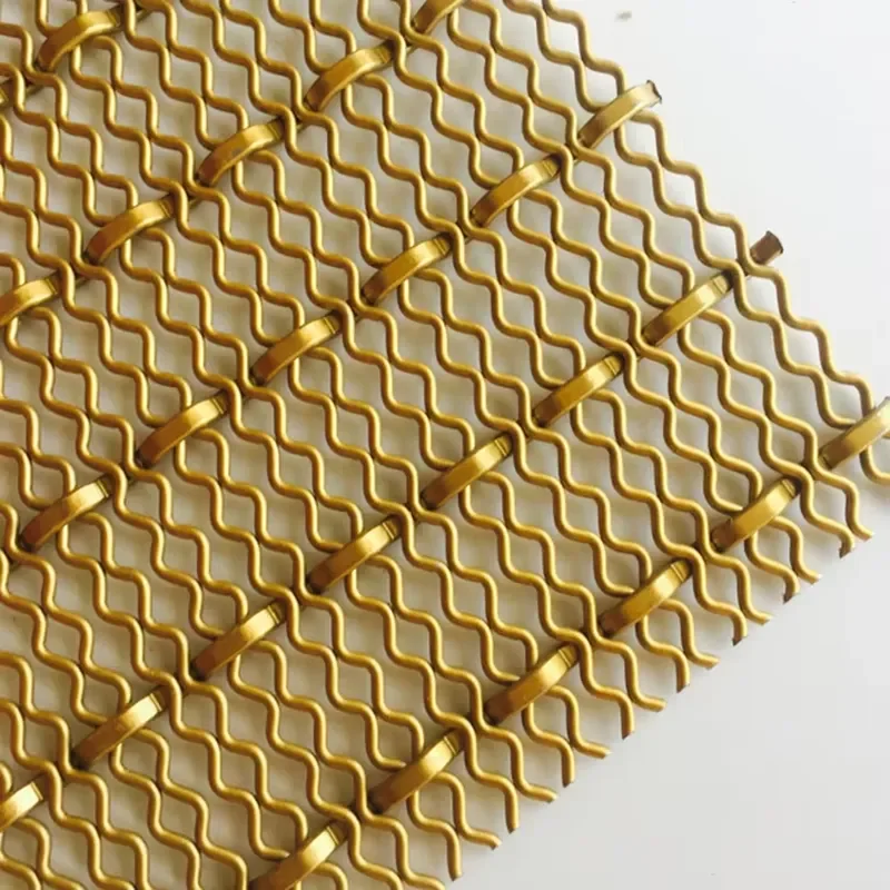 for Gold Painted Corrugated Stainless Steel Mesh Screen  Bar Counters Reception Counters and Interior Feature Walls