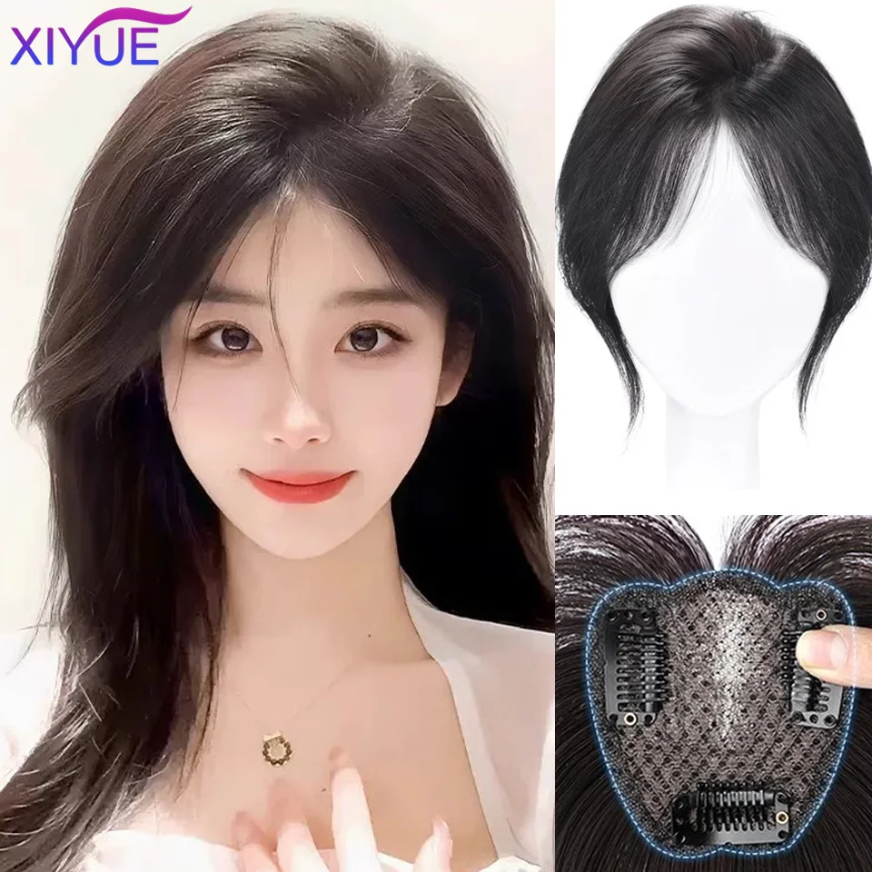 XIYUE Natural  Bangs Side Fringe for Women 3D Middle Part False Bangs Clip-in Extensions Invisible Hairpieces