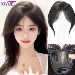 XIYUE-flequillo Natural para mujer, extensiones de pelo Invisible, parte media, 3D