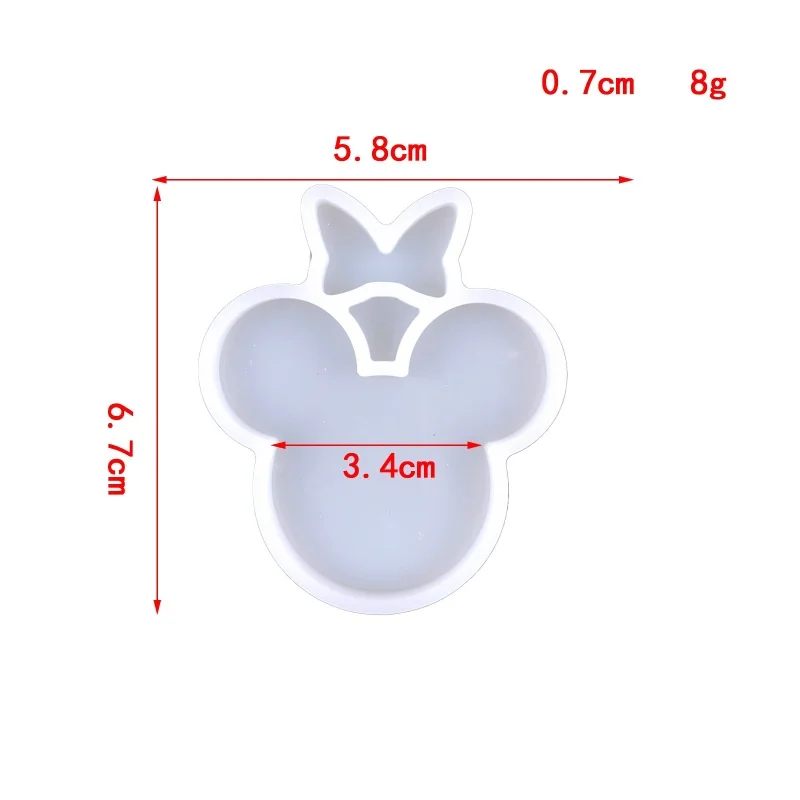 DIY Mickey Keychain Pendant Work Card Decoration Silicone Mold Mickey Name Tag pendant Decoration Crystal Epoxy Resin Mold