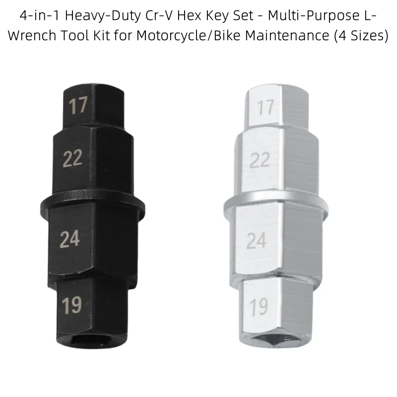 4 In 1 Motorcycle Axle Removal Tool 3 8 Hex Shaft Wheel Spindle Socket Wrench For 17 19 22 24mm Cr V Steel