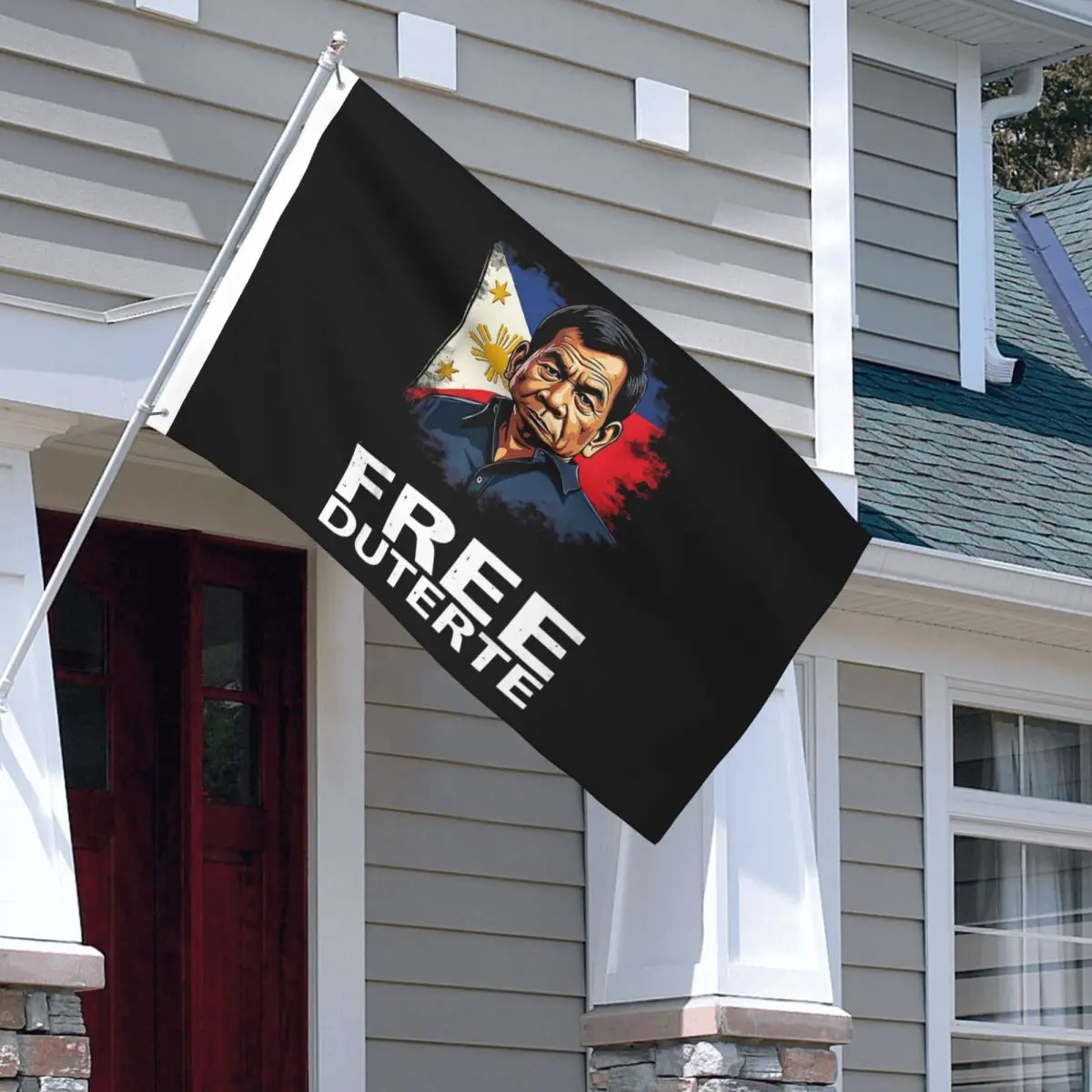 Free Duterte Flags Double Sided Indoor Outdoor Banner President Philippines Polyester Home Room Dorm Wall Decor