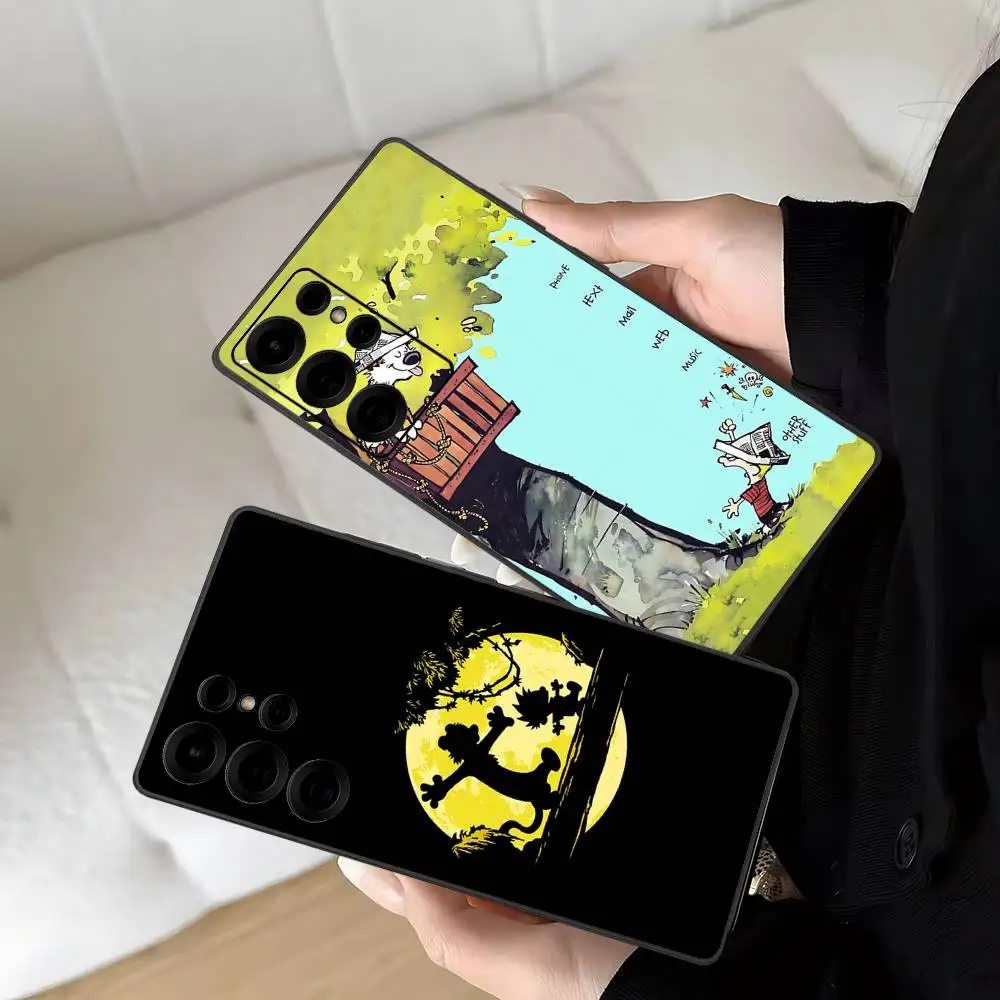 C-Calvin And H-Hobbes Phone Case For Samsung S 24 Fe 25 Ultra Plus 20 Lite 21 30 22 23 24 22 Ultra 5G Fundas