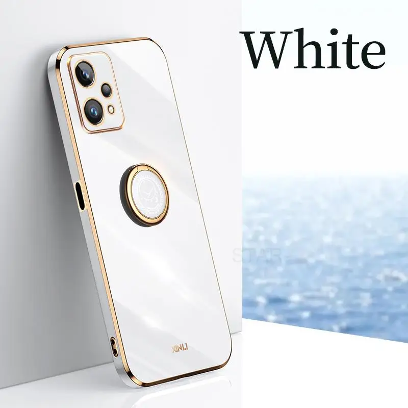 Realme9 Realme8 I Plating Ring Holder Case For Oppo Realme 9 Pro 9i 8i 9pro 8pro 4G 5G C21y Luxury Silicone Stand Cover