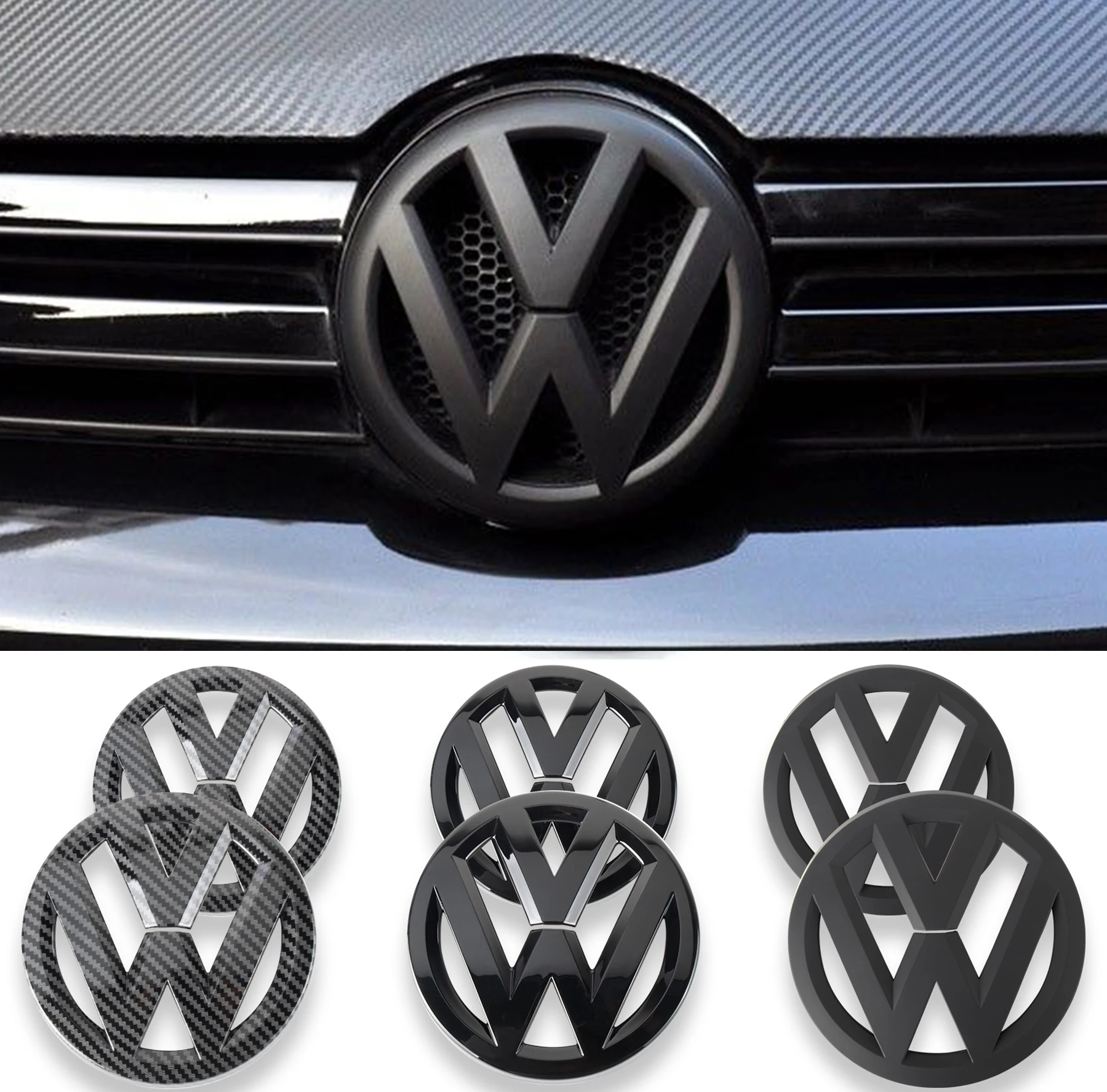 Car Styling Front Grille Badge Rear Trunk Emblem Cover Sticker For Volkswagen VW Polo 2013 2014 2015 2016 2017 2018 2019 2020