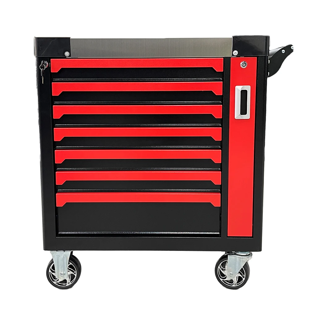 

Металлический инструментальный шкаф с 7 выдвижными ящиками, усиленный, с верхней дверцей из нержавеющей стали, передвижной верстак для гаража и мастерской OBM