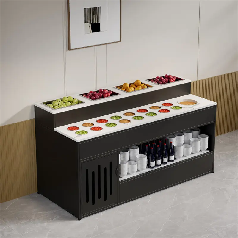 Hot pot restaurant seasoning table Commercial small material table Self-service barbecue dipping table Fruit plate cold dish