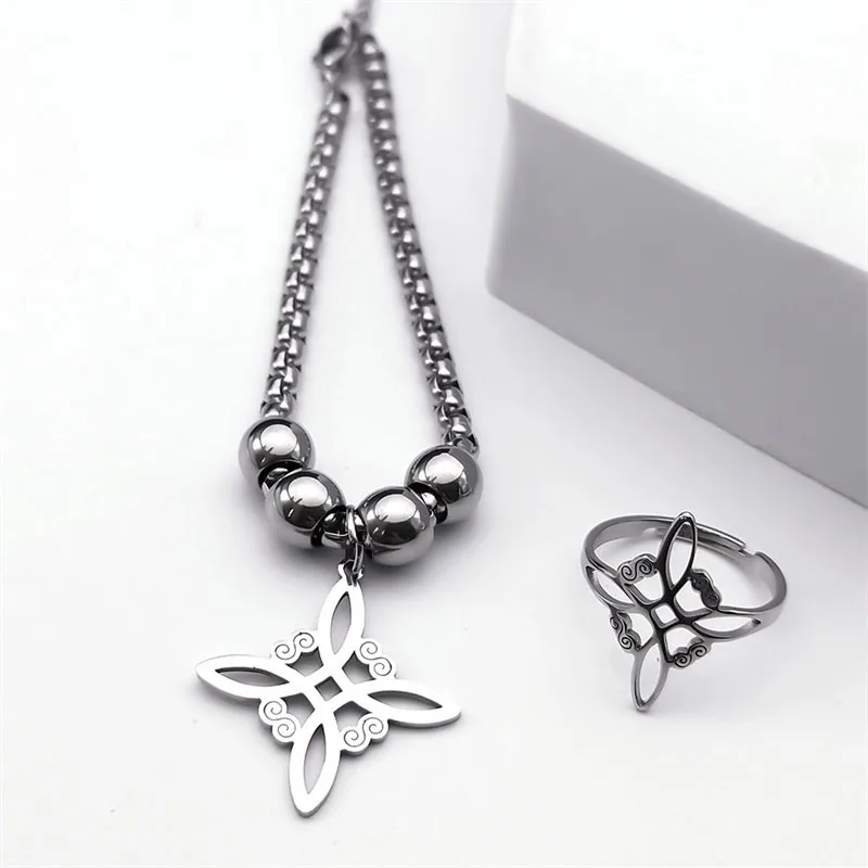 Women's Celtic Witchcraft Stainless Steel Jewelry Set