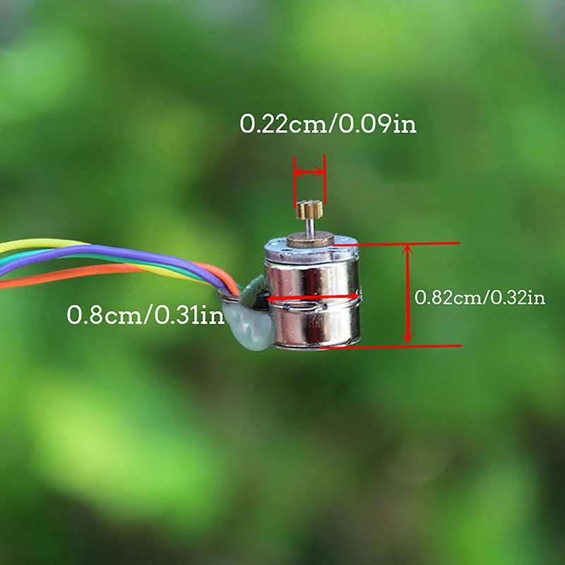 5Pcs/Set 8mm Micro Stepper Motor Small Electric 2-Phase 4-Wire Stepper Motor Precision with Copper Gear Connecting Wire