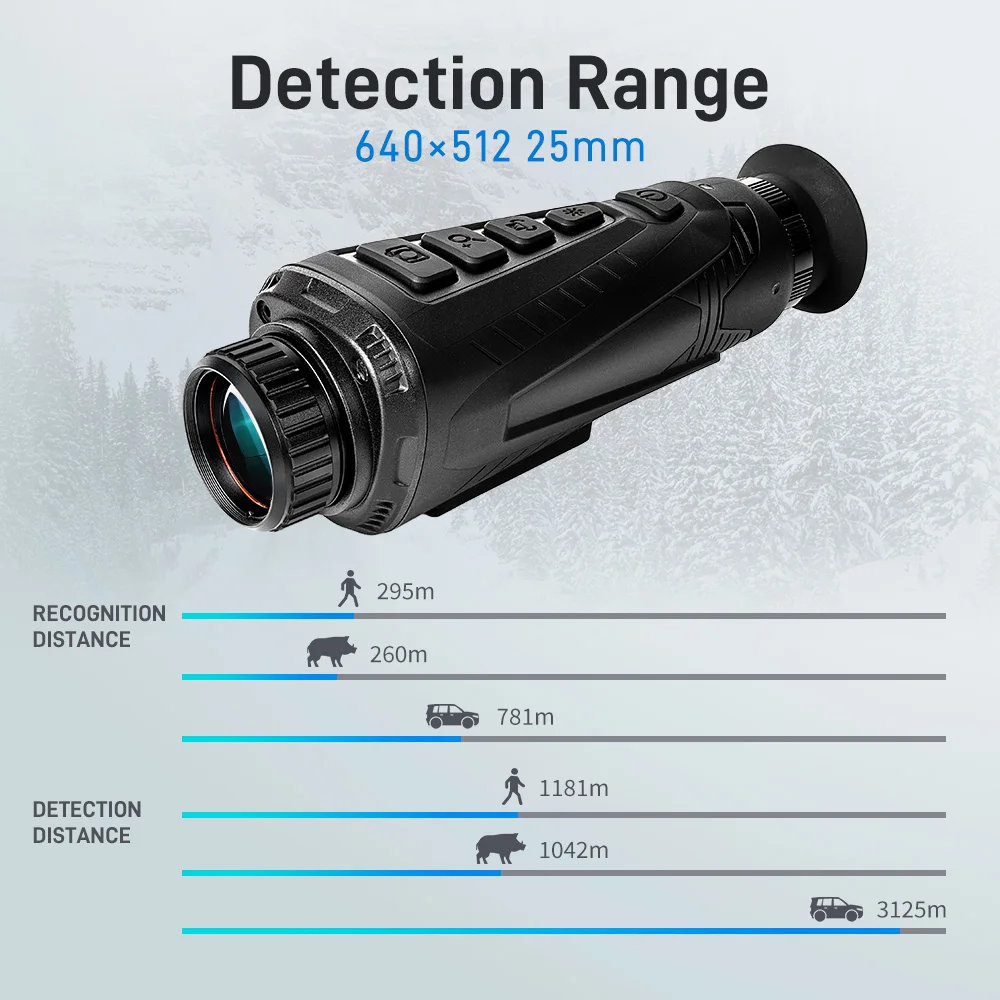 

25MM 35MM 50HZ Outdoor Handheld Thermal Imager Telescope 640x512 HTi A30 5 Hours Winter Snow Thermal Imaging for Hunting