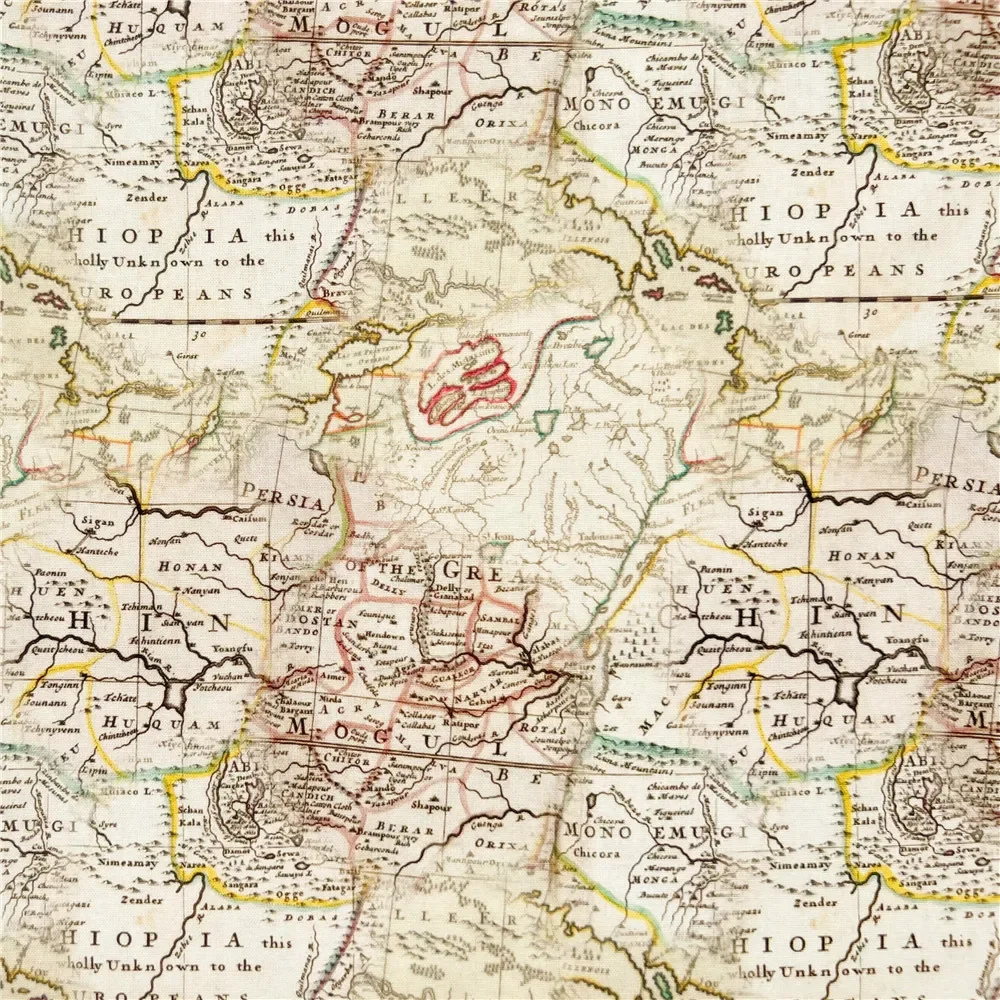 Vintage mapa 100% tkanina bawełniana dla dzieci ubrania maska tekstylia domowe szycie pikowanie materiał do robótek ręcznych DIY