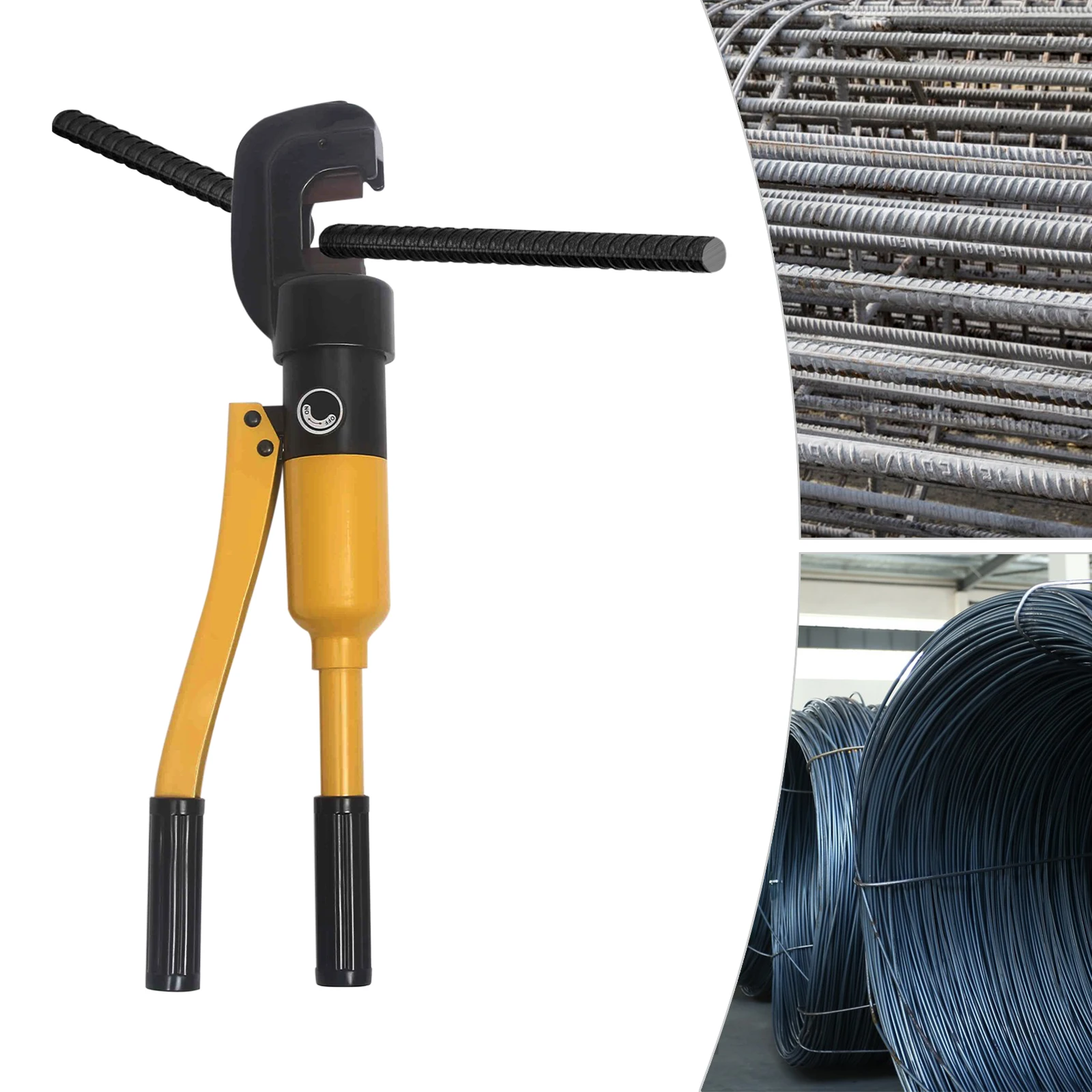 قاطع حديد التسليح الهيدروليكي مع صندوق محمول، قاطع مسامير هيدروليكي، قاطع فولاذي 8 ألوان 4-16 مم، قاطع تعزيز صناعي #4