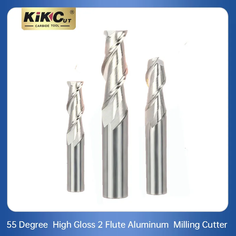 

1PCS Tungsten Steel End Mill 55 Degree CNC High Gloss Aluminum Special Milling Cutter 2 Flute Alloy Milling Cutter