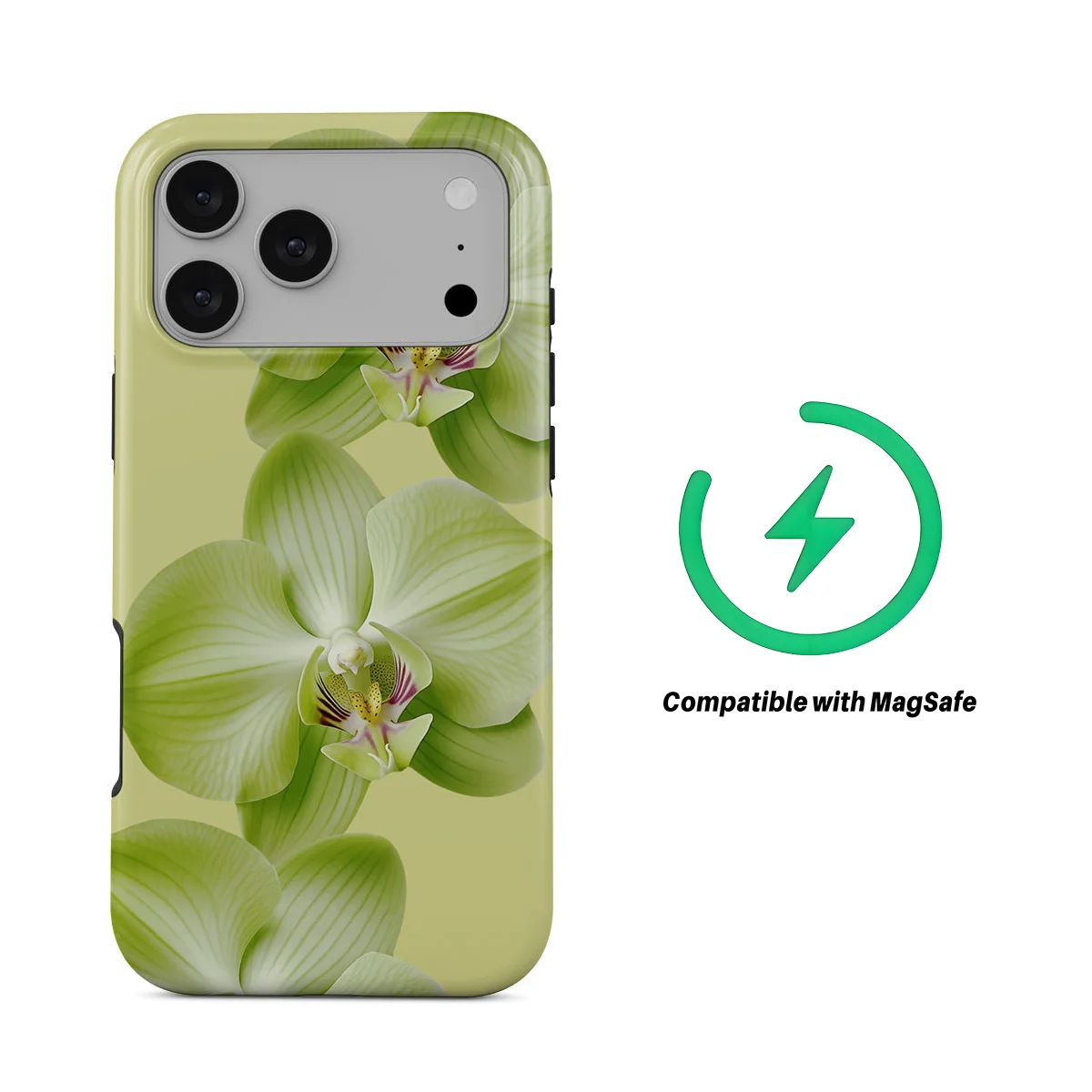Funda de moda 2 en 1 de doble capa para teléfono Magsafe con diseño de orquídea mariposa para iPhone 17 Pro Max 16 Pro 15 Plus 14 13 mini 12 11 16E Plus