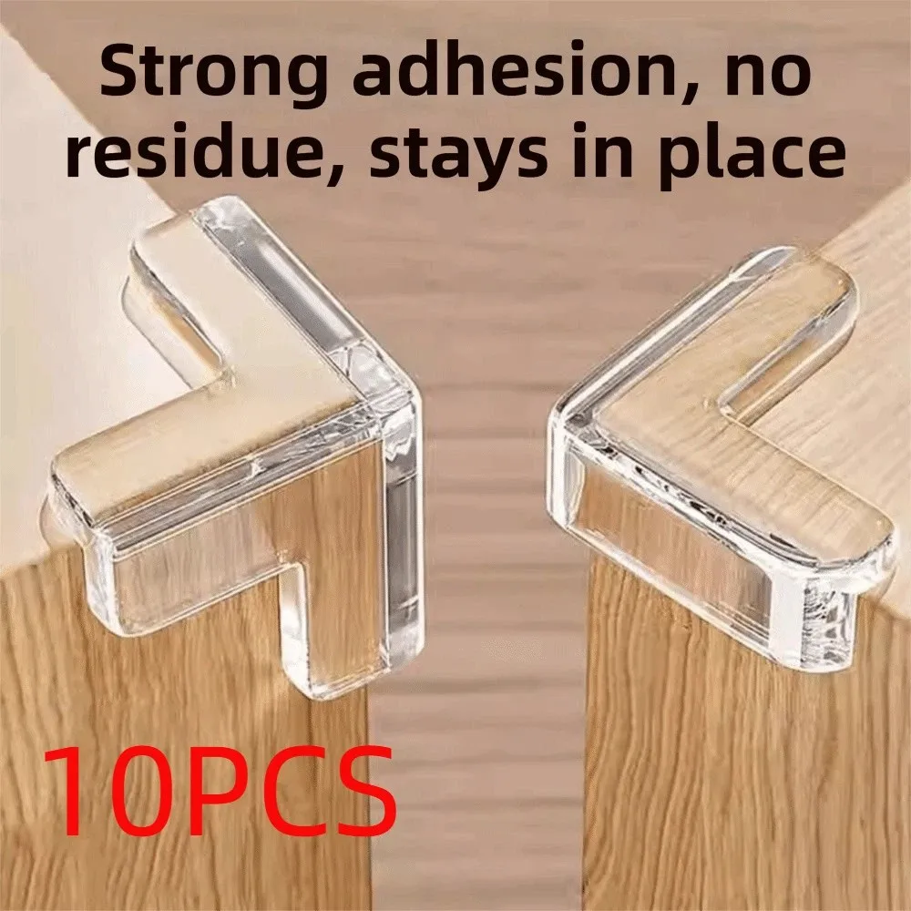 

10Pcs Transparent Furniture Corner Guard Easy-to-Peel Tab Soft Baby Safety Edge Guards No Odor Protective Corner Covers