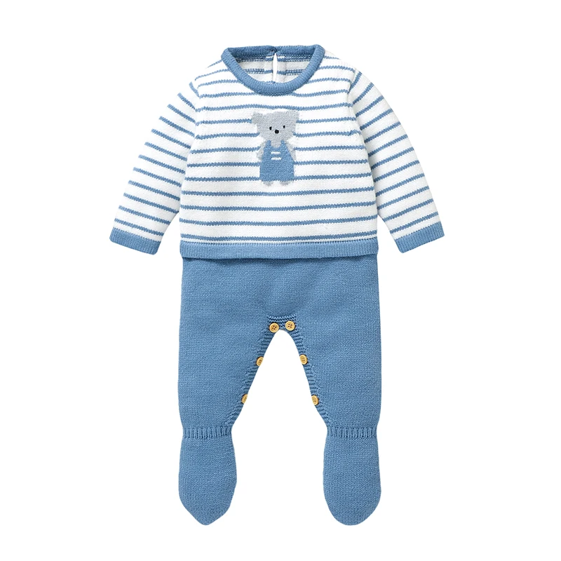 Autumn Baby Romper Knitted Infant Girl Boy Jumpsuit Long Sleeve Newborn Kid Clothes Fashion Foot Wrap Warm 0-9M Toddler Overalls