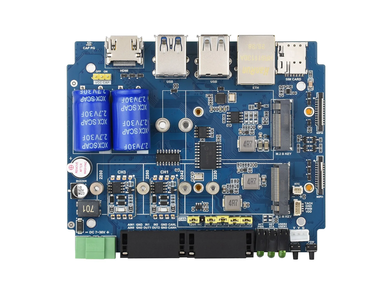 Industrial Computer For Raspberry Pi Compute Module 5 (NOT included), 1000M Ethernet RJ45 port, RS485 And 4G/5G Communi