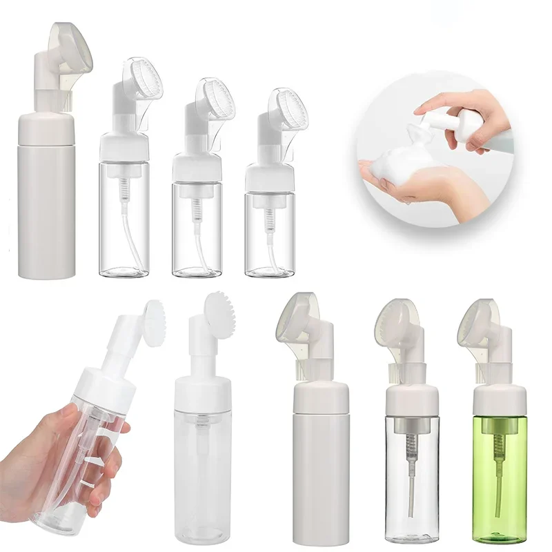 20pcs 100ml-250ml Soap Foaming Bottles Mousse Bottles Facial Cleanser Pump Dispenser with Silicone Foam Massage Clean Brush Head