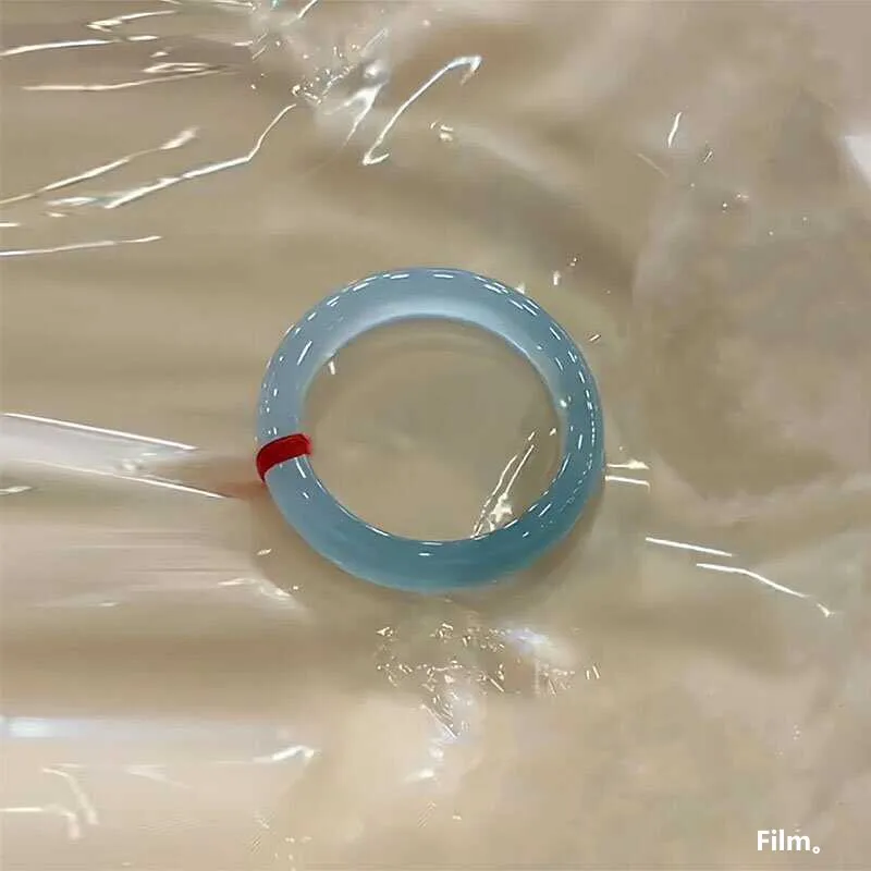 Ice seed ice transparent blue water jadeite bracelet Myanmar natural sky blue jadeite jade bracelet small circle positive circle