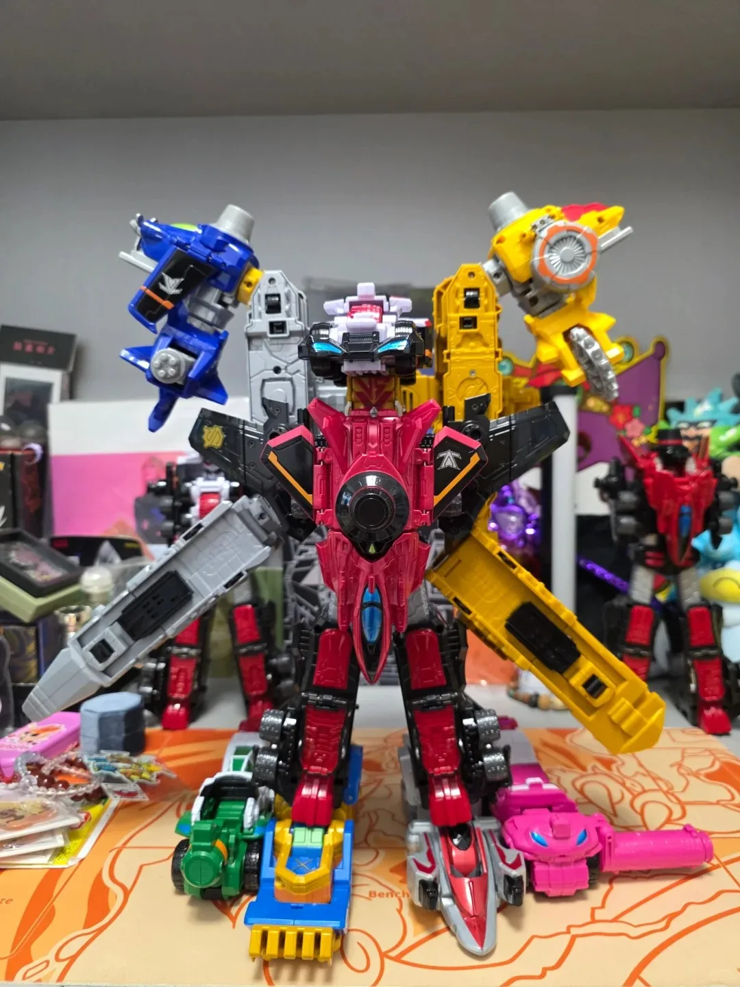 반다이 카이토 센타이 VS 경찰 순찰 팀ximperial 슬래시 Dx 썬더/플레임 트레인 액션 피규어 장난감 모델 장식 선물