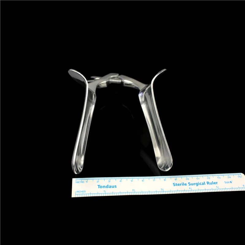 مهبل جنسي كبير برأس مسطح يوسع مهبلًا محليًا منقار البط من الفولاذ المقاوم للصدأ موسع المهبل فحص القصر