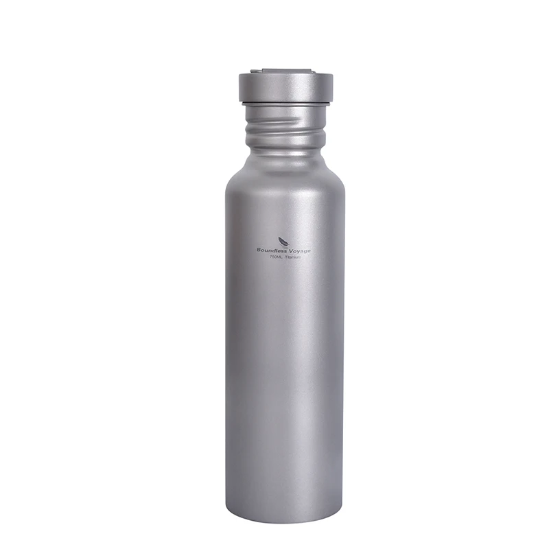 

Boundless Voyage Titanium Sports Bottle Lightweight Outdoor Hiking Exploration Camping Tableware Cycling Water Bottle 750ml