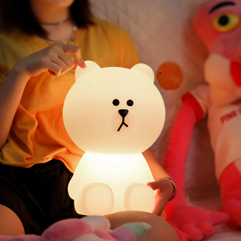 Imagem -03 - Recarregável Bear Night Light Lâmpada de Decoração para Quarto Infantil Dormir Bedside Lamp Kids Bedroom Decor Cores Cores 30cm