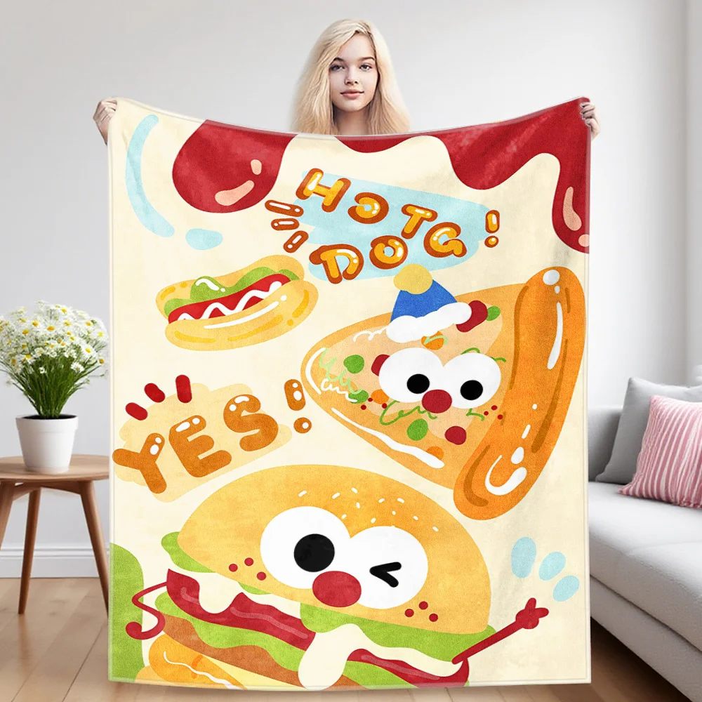 Food Party Nap Blanket,Flannel Blanket,Suitable For Sofas,Beds,Cars,Rooms,Offices,Camping,Exquisite Gift Blankets