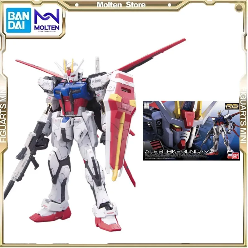 

Оригинальная сборная модель BANDAI RG03 1/144 GAT-X105 + AQM/E-X01 Air Combat Strike Gundam, модели экшн-фигурок, коллекционные украшения