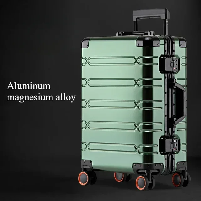 Grote Capaciteit Trolley Koffer Reistas Aluminium-Magnesiumlegering Reiskoffer Zakelijke Rolbagage - afbeelding 1