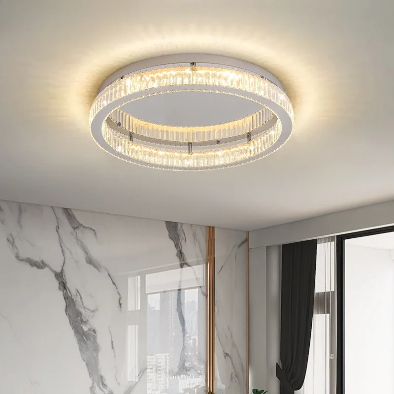 

Stylish Nordic Luxury Crystal Ceiling Light for Living Room and Bedroom, Modern Minimalist Lamp Fixture