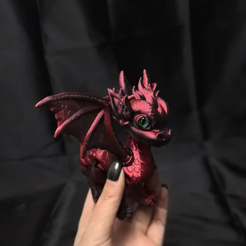 

Multi-jointed 3D Printed Dragon Simulation Articulated Flying Dragon Figures Movable Office Desktop Dragon Model Toy