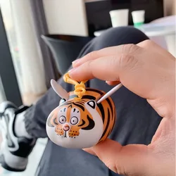 Cute Flying Tiger With Wings Keychain Pendant Elastic Stretch Anime Character Model Kawaii Children's Toy New Year Gift