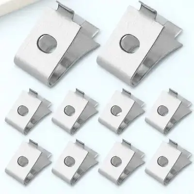 

10Pcs Metal Shelf Support Clips Stainless Steel Glass Shelf Brackets Pegs Waterproof for Shelving Rack Organization