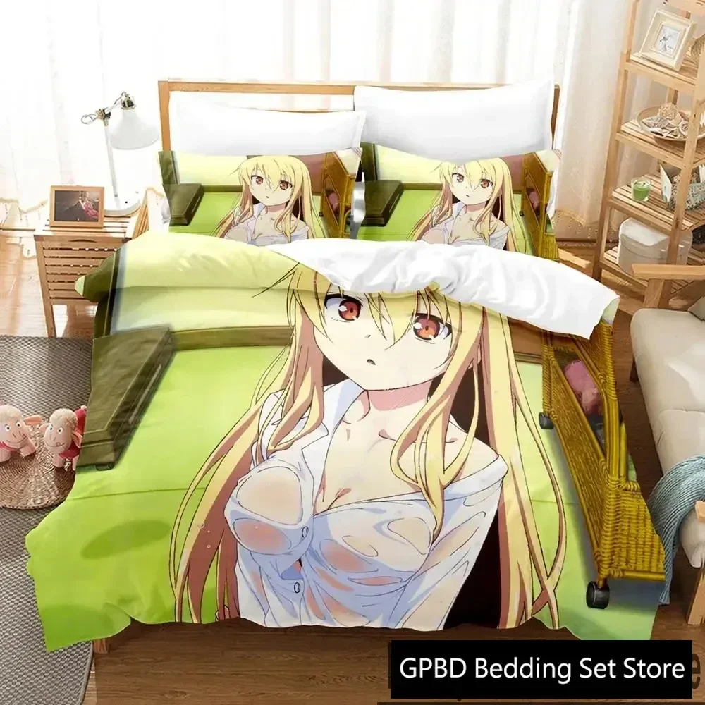 Anime The Pet Girl of Sakurasou Shiina Mashiro Bedding Set Duvet Cover Bed Set Quilt Cover Pillowcase Comforter king Queen Size