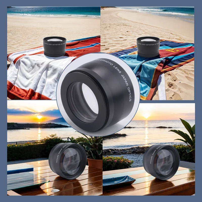 58 มม. 2X เลนส์เทเลโฟโต้ Tele Converter สําหรับ Canon Nikon Sony Pentax 18-55 มม