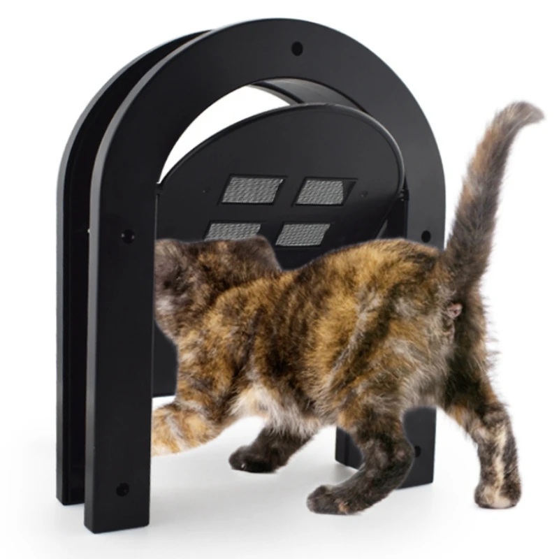 

Arched Pet Door Cat Small Dog Doors Hole Teddy Puppy Kitten Entry Exit Security Doors Plastic Pushing Switch Lock Pets Gates