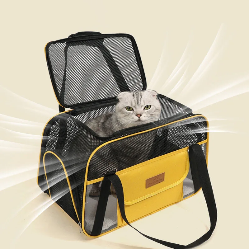

Cat Dog Carriers Soft-Sided Pet Travel Carrier Collapsible Waterproof Travel Puppy Carrier TSA Airline Approved Cats Carry Bag