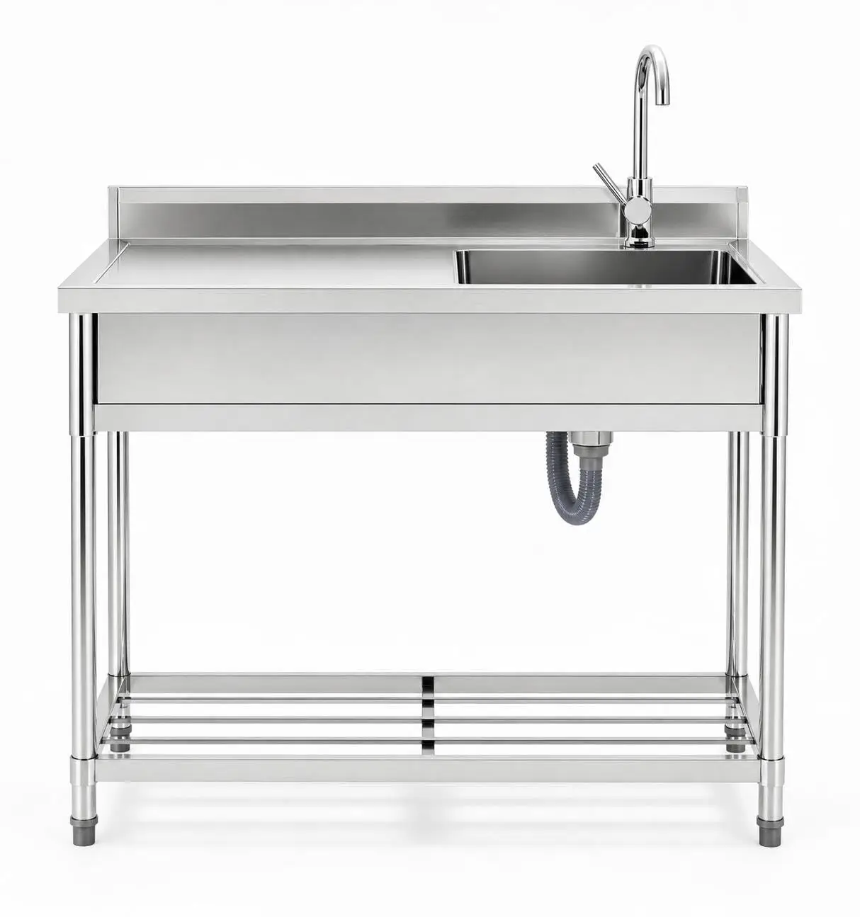 Stainless Steel Utility Sink with Cold & Hot Water Pipe | 39