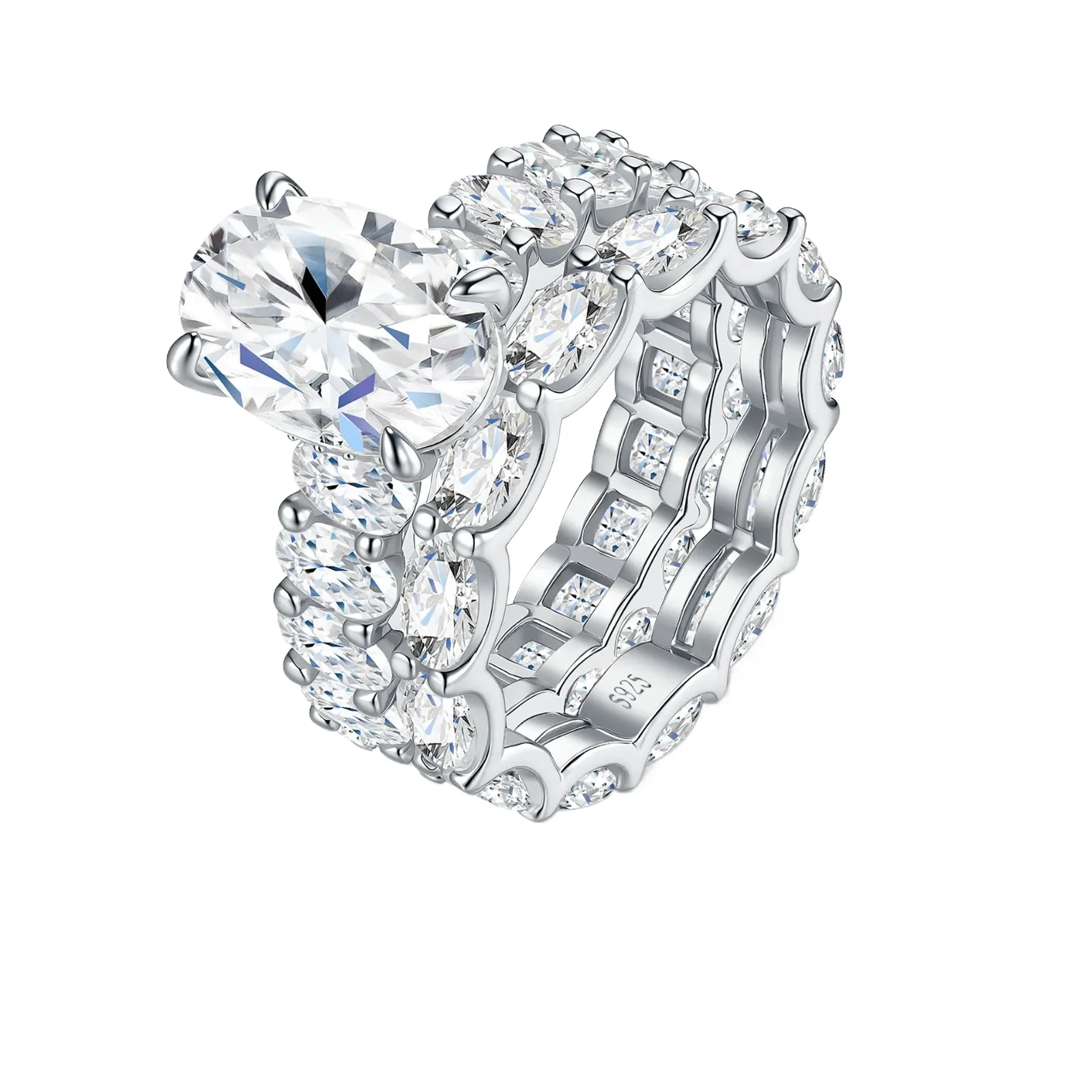MUSHAN Jewelry Factory Wholesale 925 Sterling Silver Rings Wedding Band for Women Real D Color Moissanite Diamond Ring