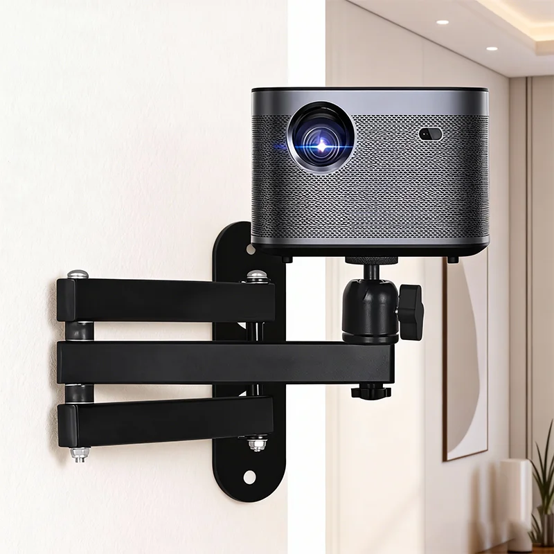 Aluminum Alloy Projector Mount Bracket Retractable Durable Devices Holder Foldable Wall Mount for Home Bedside Hotel Office