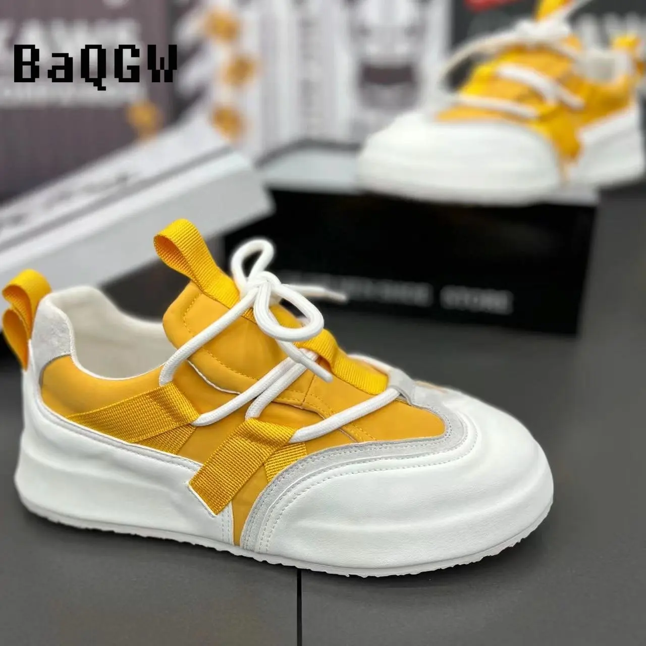 

Walking Men Shoes Fashion Color Block Loafer Trainers Casual Flats Sneakers Woman Casual Badages Luxury Designer Chunky Sneakers